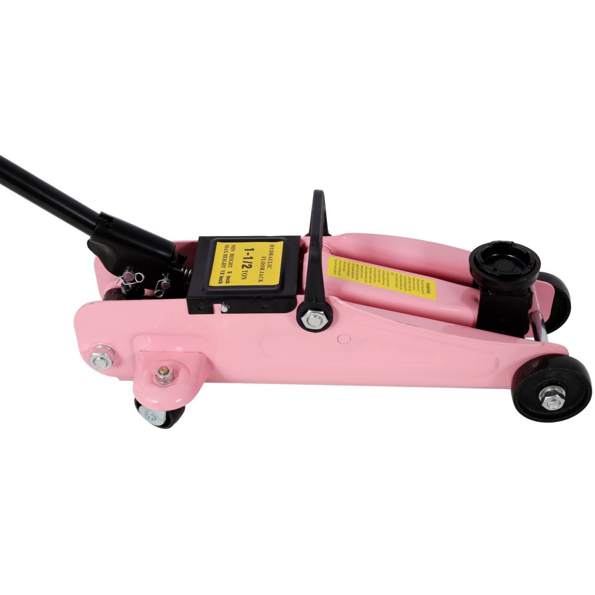 1.5 Ton Low Profile Hydraulic Trolle,Steel Racing Floor Jack,Lifting Range 5"-11.8", with Plastic Case,Pink Color - Image 6