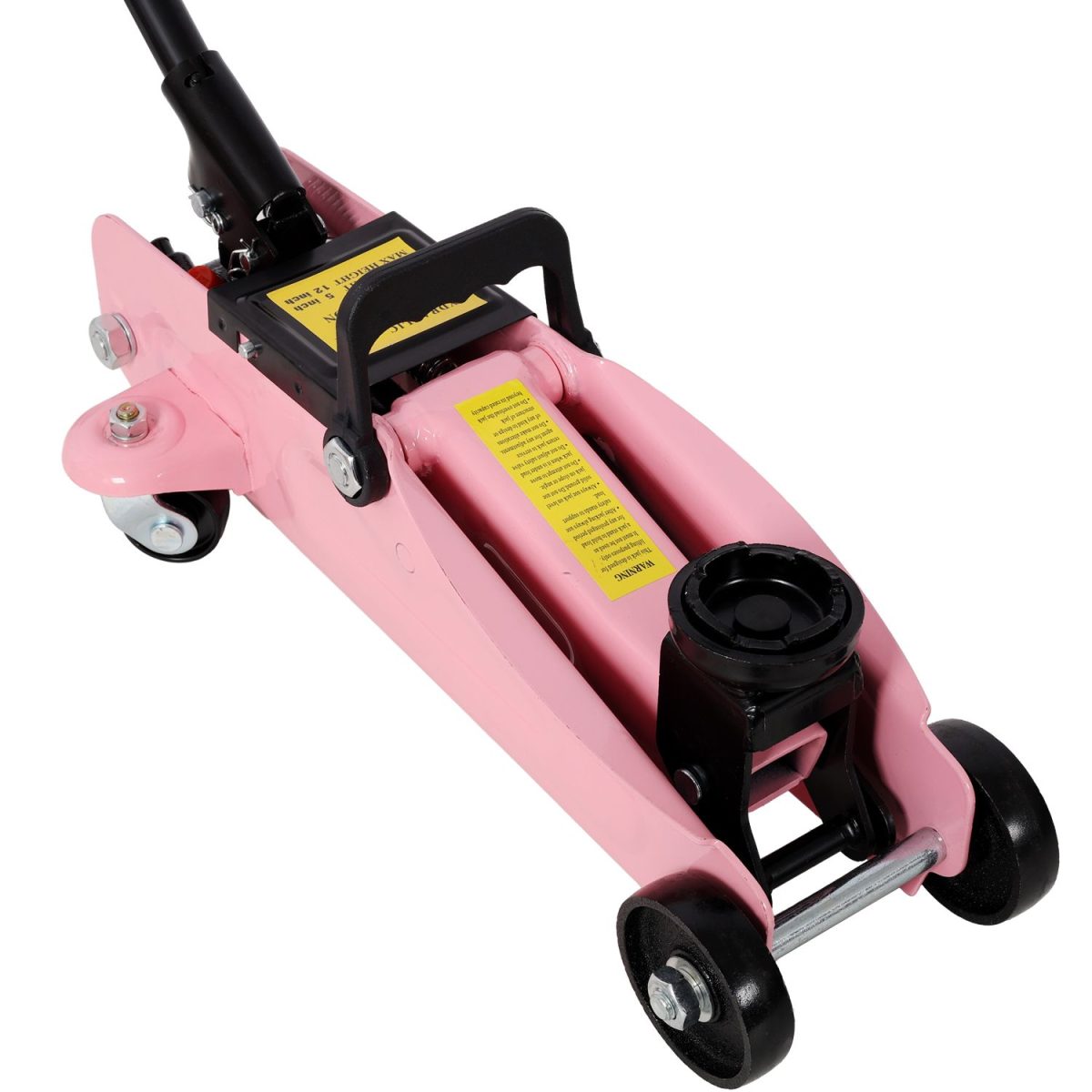 1.5 Ton Low Profile Hydraulic Trolle,Steel Racing Floor Jack,Lifting Range 5"-11.8", with Plastic Case,Pink Color - Image 7