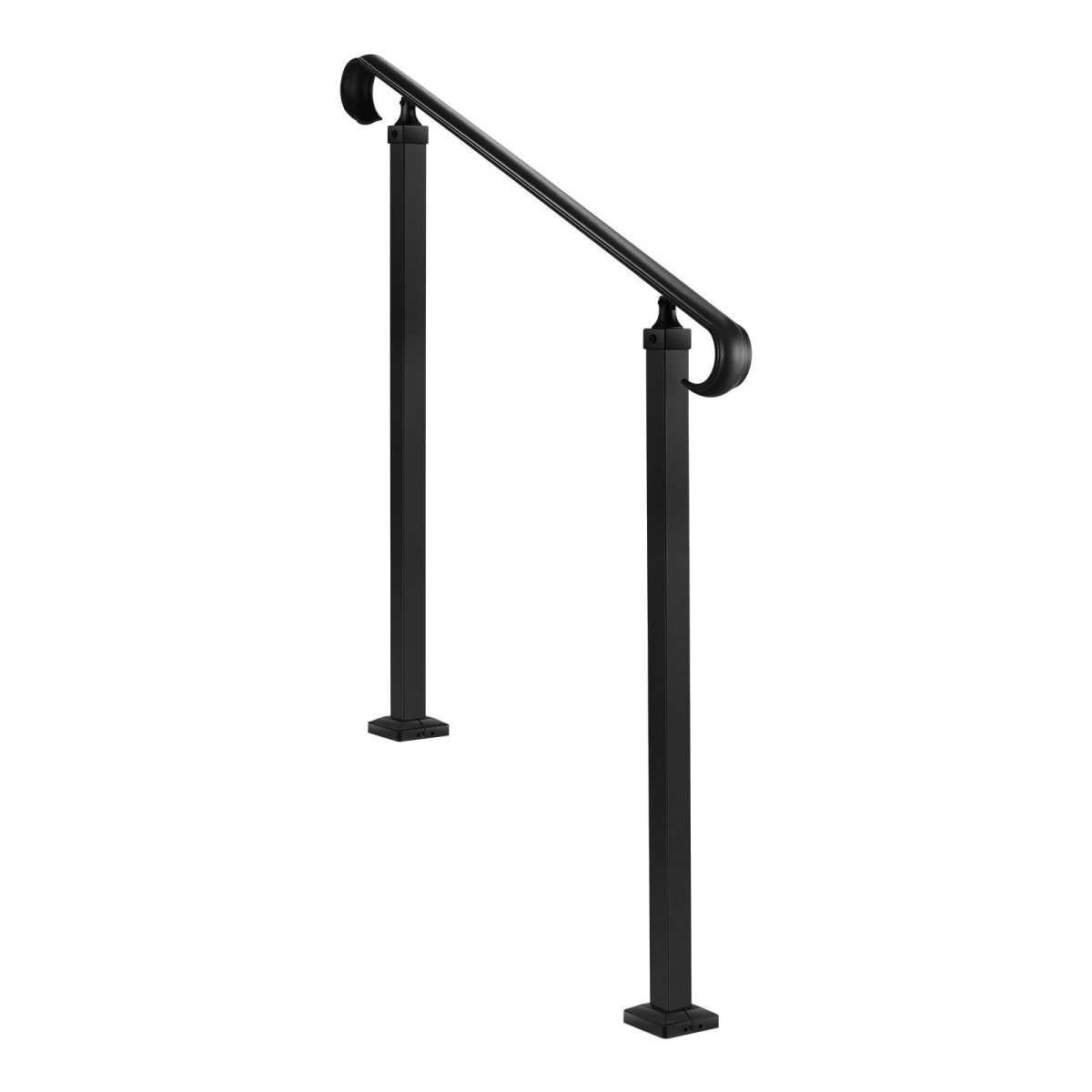 Handrails for Outdoor Steps, 2-3 Step Adjustable Height, Carbon Steel Transitional Handrail with Installation Kit, Exterior Hand Railing for Steps, Concrete or Wooden Stairs, Porch, Matte Black - Image 3