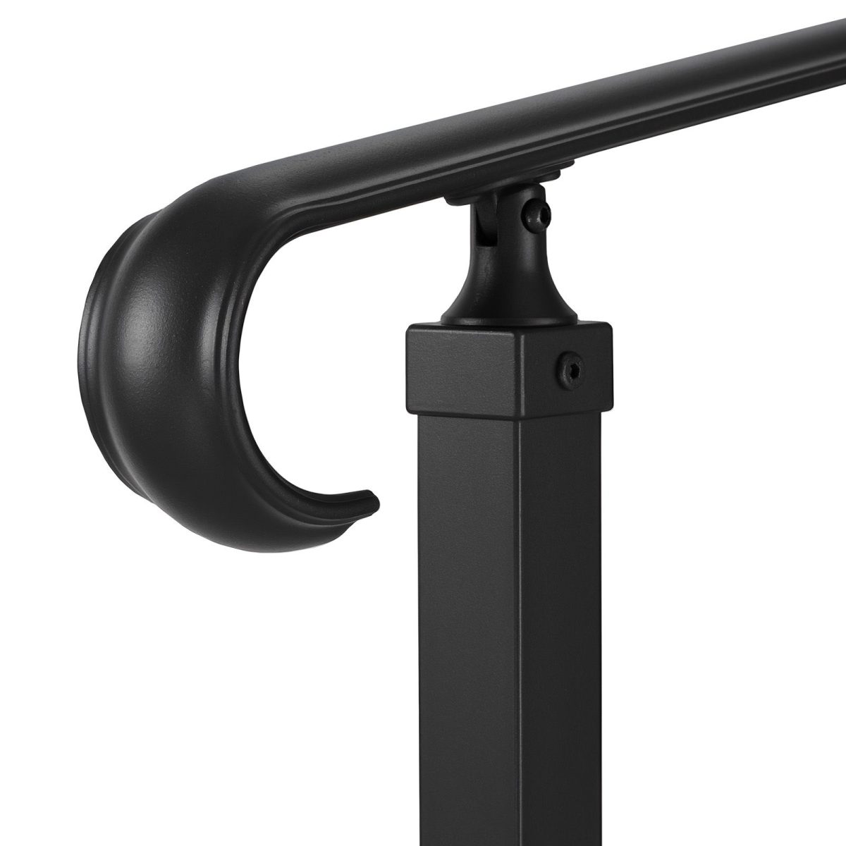 Handrails for Outdoor Steps, 2-3 Step Adjustable Height, Carbon Steel Transitional Handrail with Installation Kit, Exterior Hand Railing for Steps, Concrete or Wooden Stairs, Porch, Matte Black - Image 5