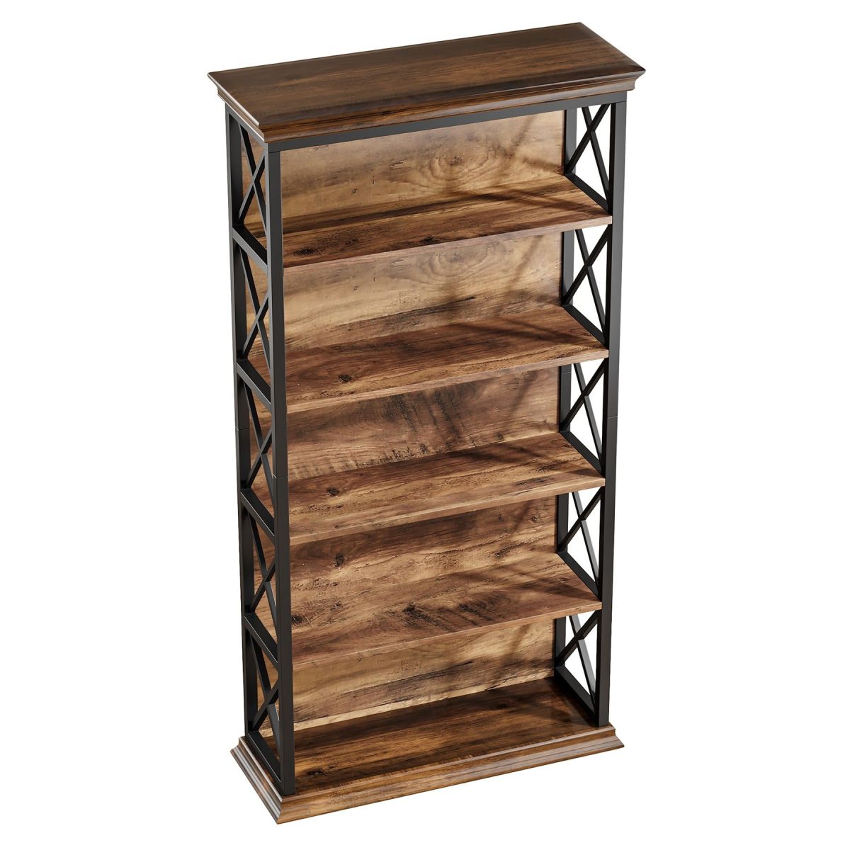 Bookshelf, BEtagere Metal and Wooden Bookcase for Home Office - Image 7