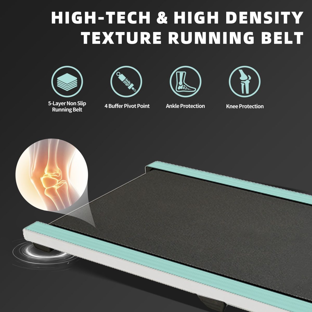 Walking Pad Under Desk Treadmill, Portable Small Treadmills for Home and Office, Super Quiet Motorized Walking Jogging Running Machine with Remote Control - Image 3