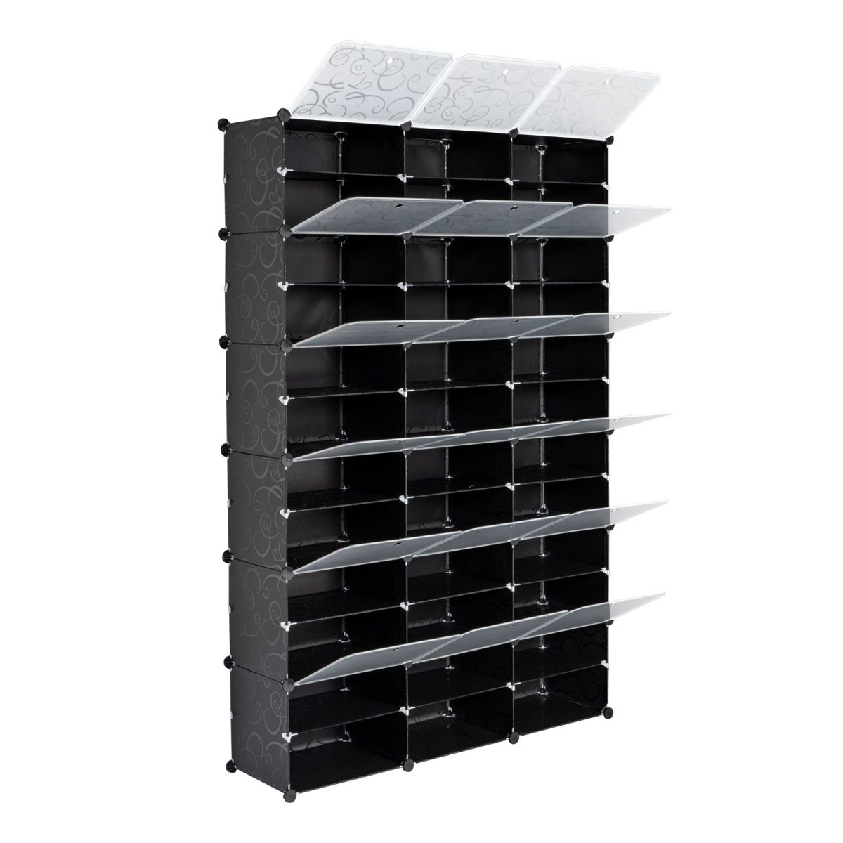 12-Tier Portable 72 Pair Shoe Rack Organizer 36 Grids Tower Shelf Storage Cabinet Stand Expandable for Heels, Boots, Slippers, Black - Image 3
