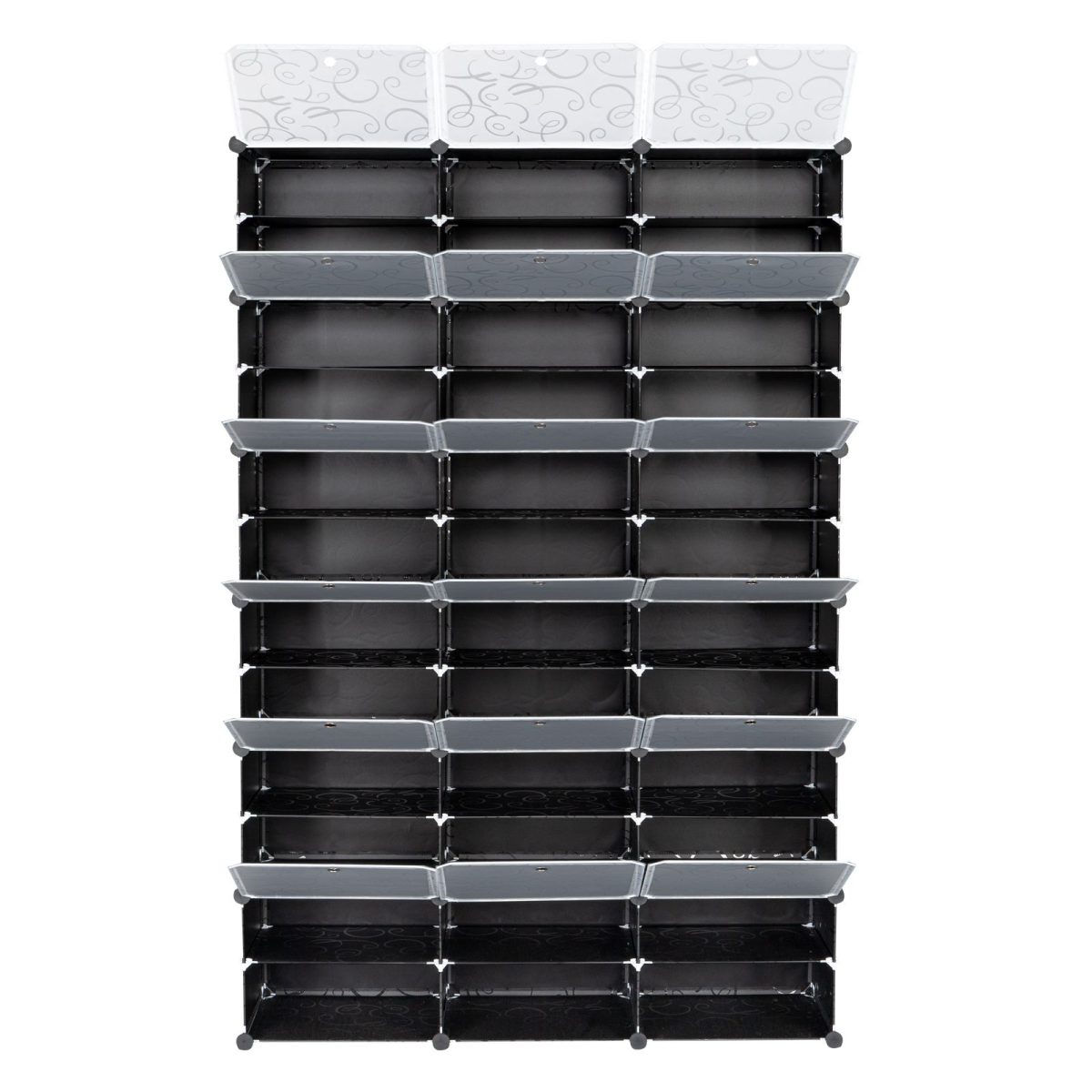 12-Tier Portable 72 Pair Shoe Rack Organizer 36 Grids Tower Shelf Storage Cabinet Stand Expandable for Heels, Boots, Slippers, Black - Image 9