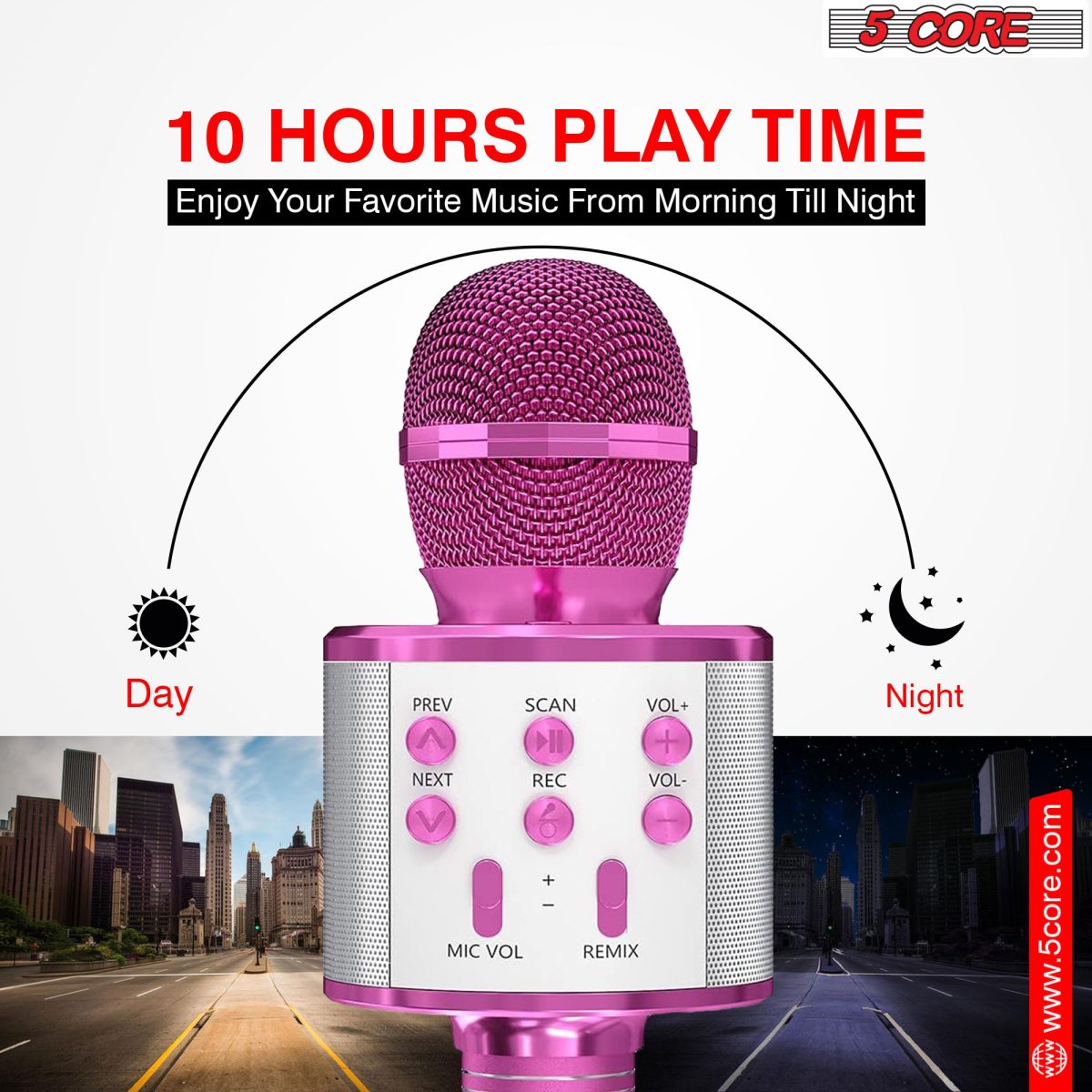 5 Core Microphone Wireless Karaoke Mic With Speaker 3 in 1 Portable Bluetooth Microfono Inalambrico - Image 2