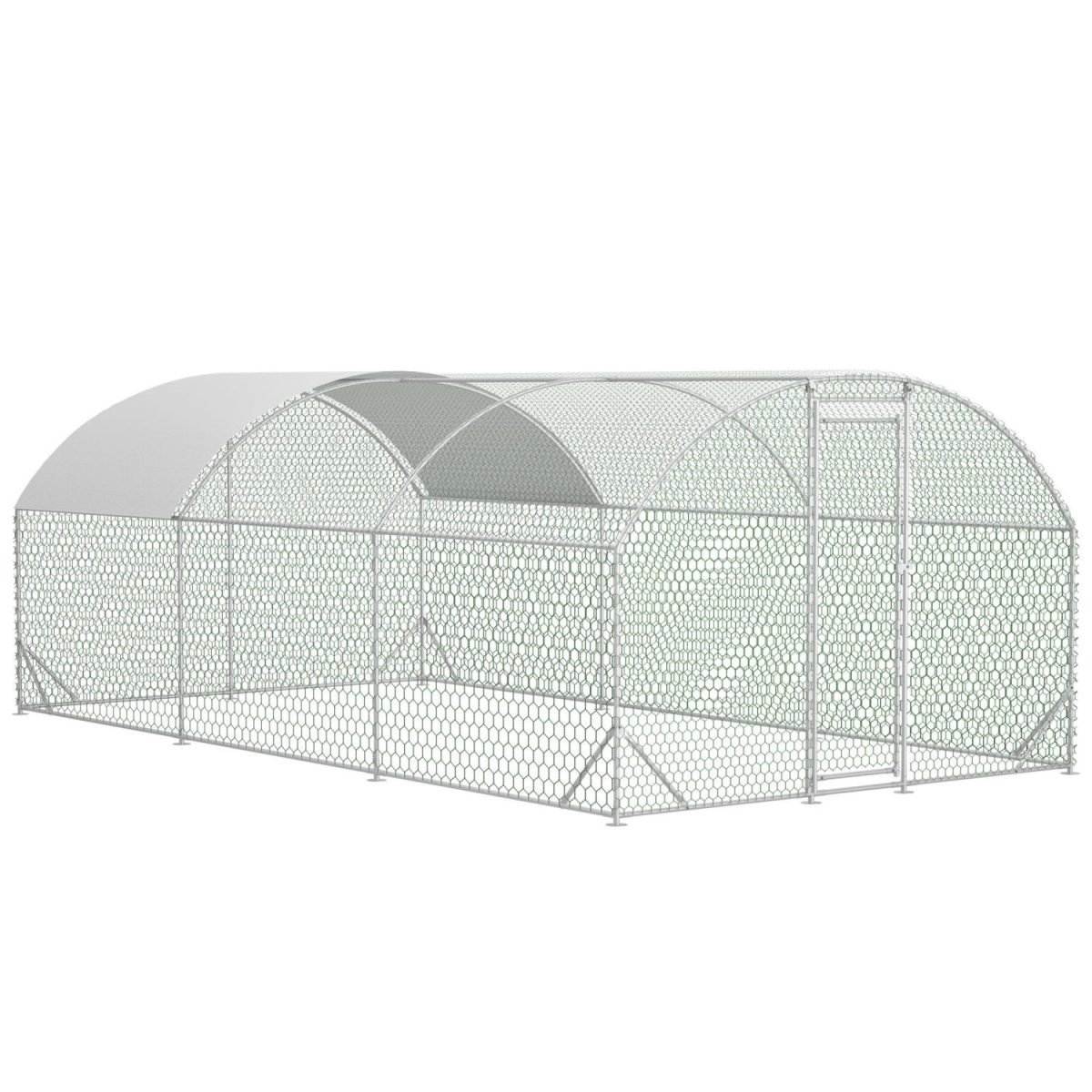 Large Chicken Coop Metal Chicken Run with Waterproof and Anti-UV Cover, Dome Shaped Walk-in Fence Cage Hen House for Outdoor and Yard Farm Use, 1" Tube Diameter, 9.84' x 19.68' x 6.56' - Image 10