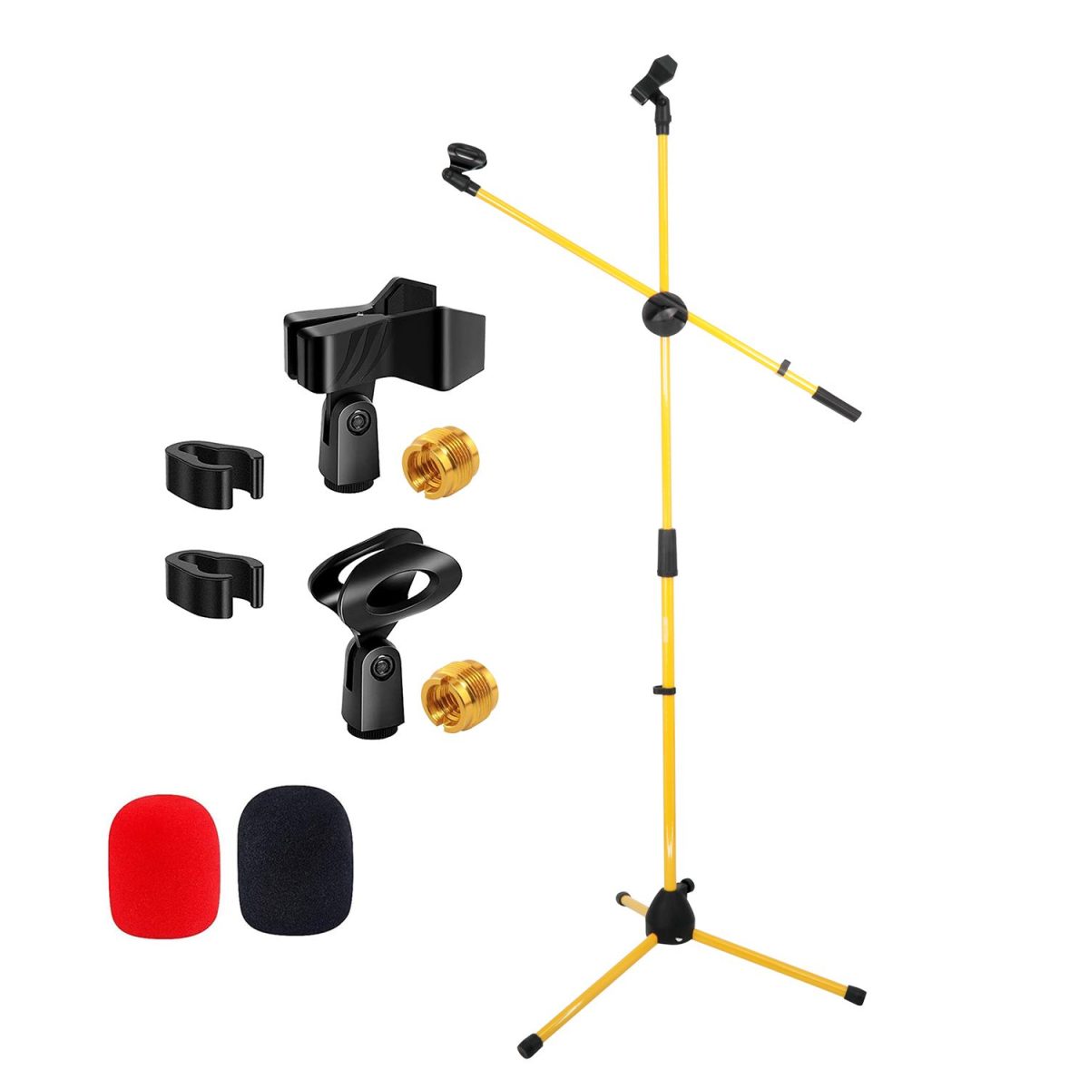 5 Core Mic Stand Floor Height Adjustable Tripod Microphone Stands w Extending Telescoping Boom Arm - MS DBL G - Image 11