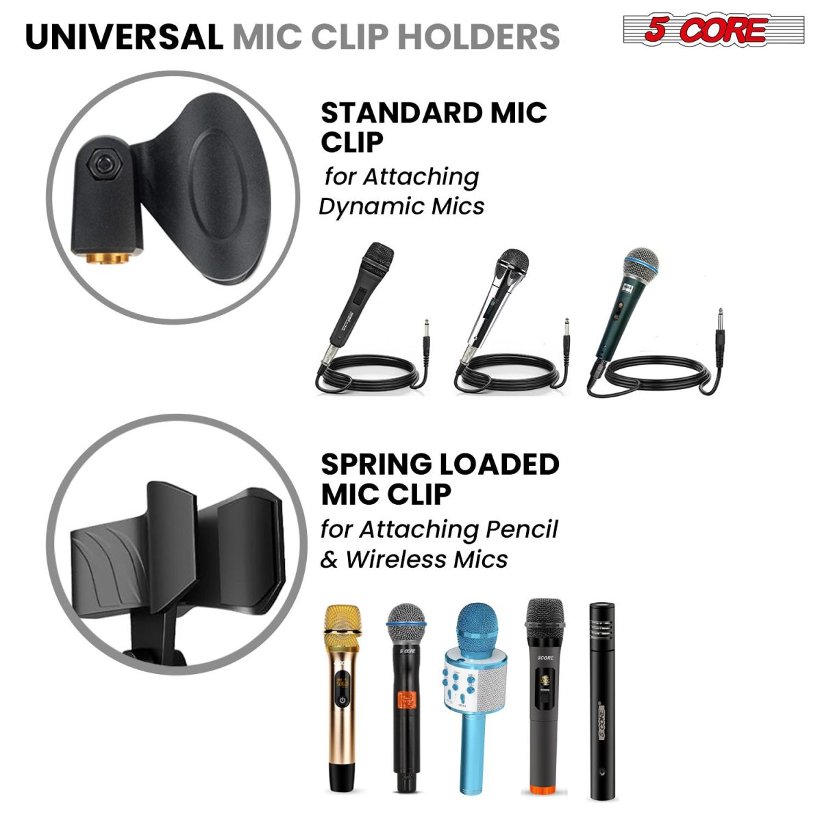 5 Core Mic Stand Floor Height Adjustable Tripod Microphone Stands w Extending Telescoping Boom Arm - MS DBL G - Image 47