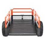Heavy Duty Steel ATV Dump Trailer, 1500-Pound Load Capacity 15 Cubic Feet, Tow Behind Dump Cart Garden Trailer, with Removable Sides and 2 Tires, for Mowers, Tractors, ATV, UTV