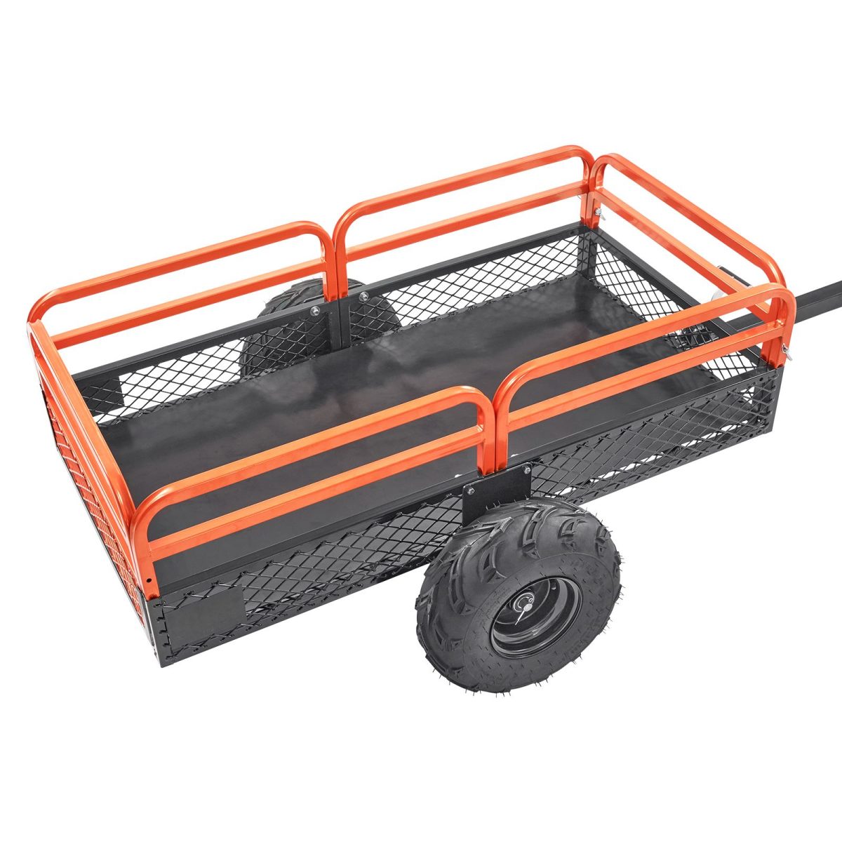 Heavy Duty Steel ATV Dump Trailer, 1500-Pound Load Capacity 15 Cubic Feet, Tow Behind Dump Cart Garden Trailer, with Removable Sides and 2 Tires, for Mowers, Tractors, ATV, UTV - Image 8