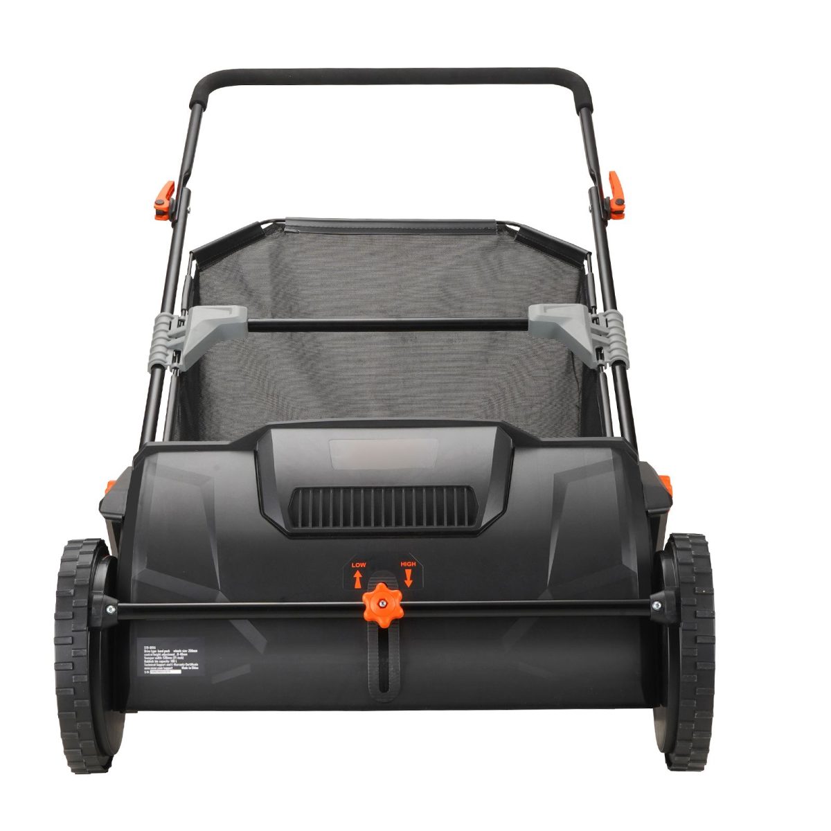 Push Lawn Sweeper, 21inch Leaf & Grass Collector, Strong Plastic Wheels & Heavy Duty Thickened Steel Durable to Use with Large Capacity 3.5 cu. ft. Mesh Collection Hopper Bag, 2 Spinning Brushes - Image 6