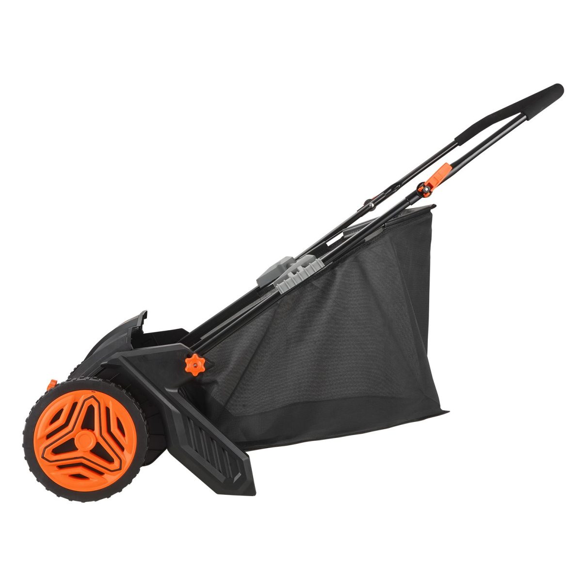 Push Lawn Sweeper, 21inch Leaf & Grass Collector, Strong Plastic Wheels & Heavy Duty Thickened Steel Durable to Use with Large Capacity 3.5 cu. ft. Mesh Collection Hopper Bag, 2 Spinning Brushes - Image 8