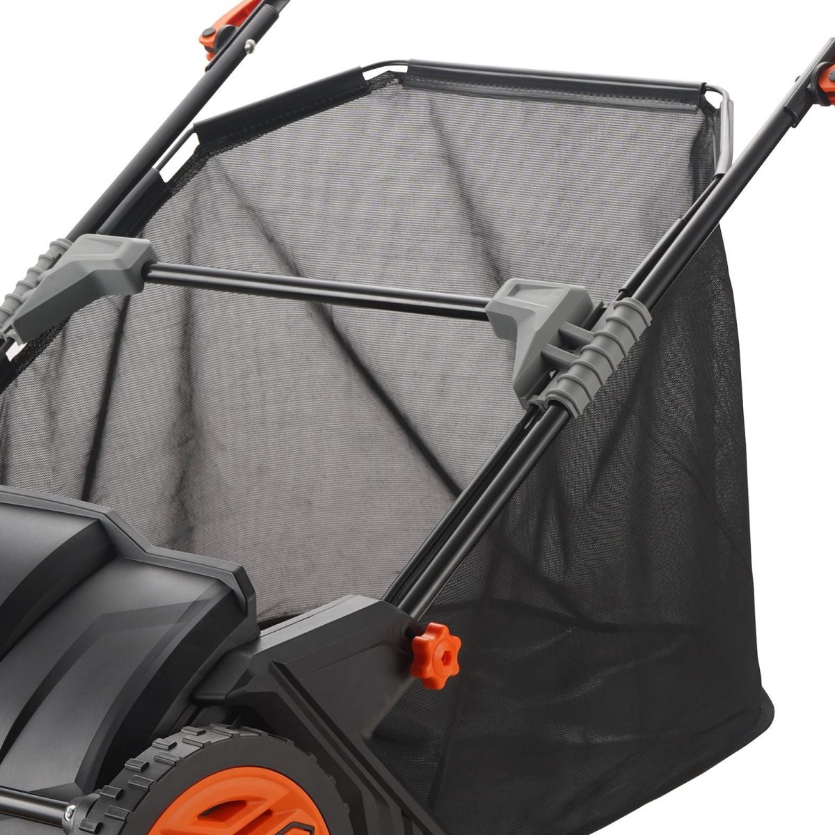 Push Lawn Sweeper, 21inch Leaf & Grass Collector, Strong Plastic Wheels & Heavy Duty Thickened Steel Durable to Use with Large Capacity 3.5 cu. ft. Mesh Collection Hopper Bag, 2 Spinning Brushes - Image 9