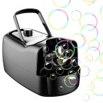 Bubble Maker Automatic Bubble Blower Portable Bubble Blowing Machine with 2 Speeds Handle 3000-4000 Bubbles Per Minute Plug-In Battery Powered