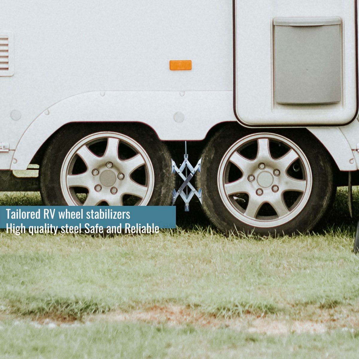 Wheel Stabilizer RV Tire Stabilizers X-Shaped Wheel Chock Stabilizer, for Campers Travel Trailers Trucks, Spaced 10.5inch Apart - Image 6