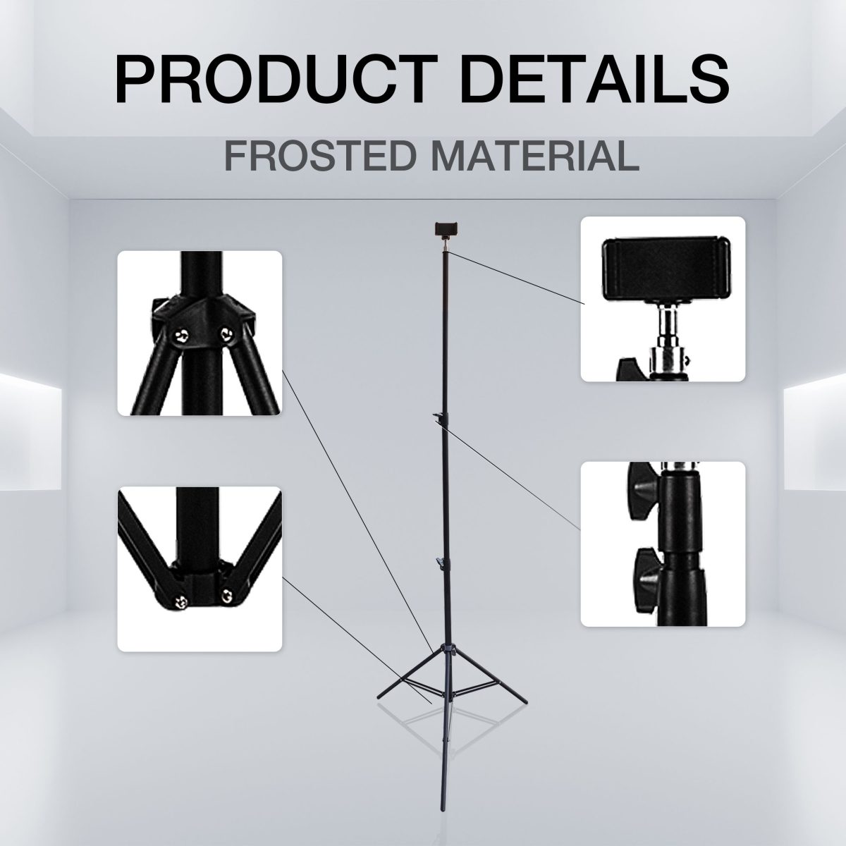 78in Phone Tripod Stand, Extendable and Lightweight Frosted Tripod Stand Cell Phone Mount Holder Wireless Remote for iPhone & Android Phone Photography, Video Recording, Vlogging - Image 2