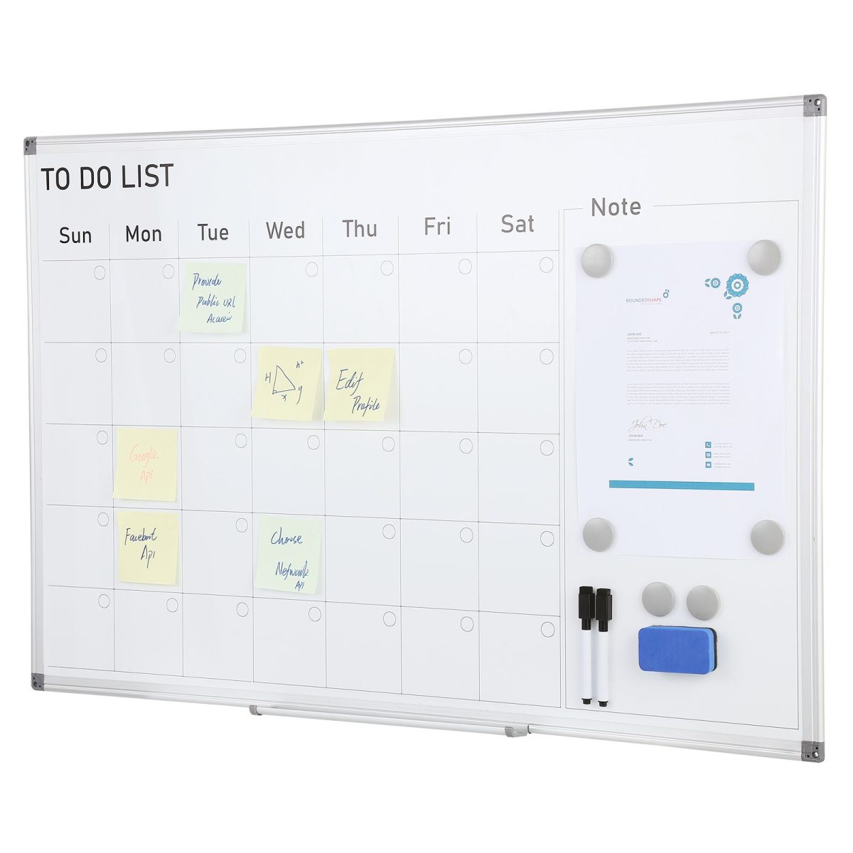 Calendar Whiteboard, 36 x 24 Inches Magnetic Dry Erase Calendar Board, Monthly Planner Whiteboard for Wall, 1 Magnetic Erase & 2 Dry Erase Marker & Movable Tray for Restaurant Office Home School - Image 10