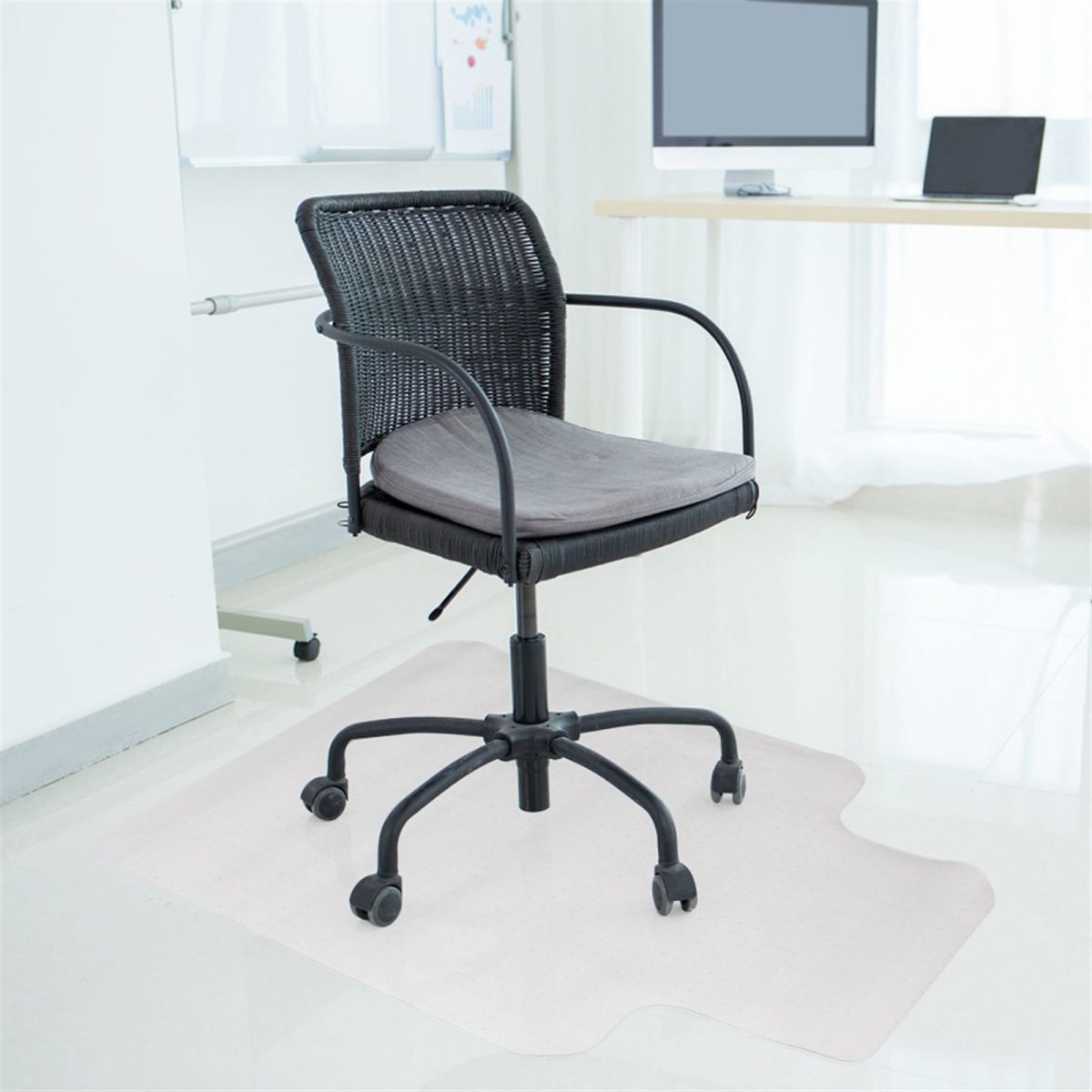 90 x 120 x 0.2cm PVC Home-use Protective Mat for Floor Chair Transparent - Image 3