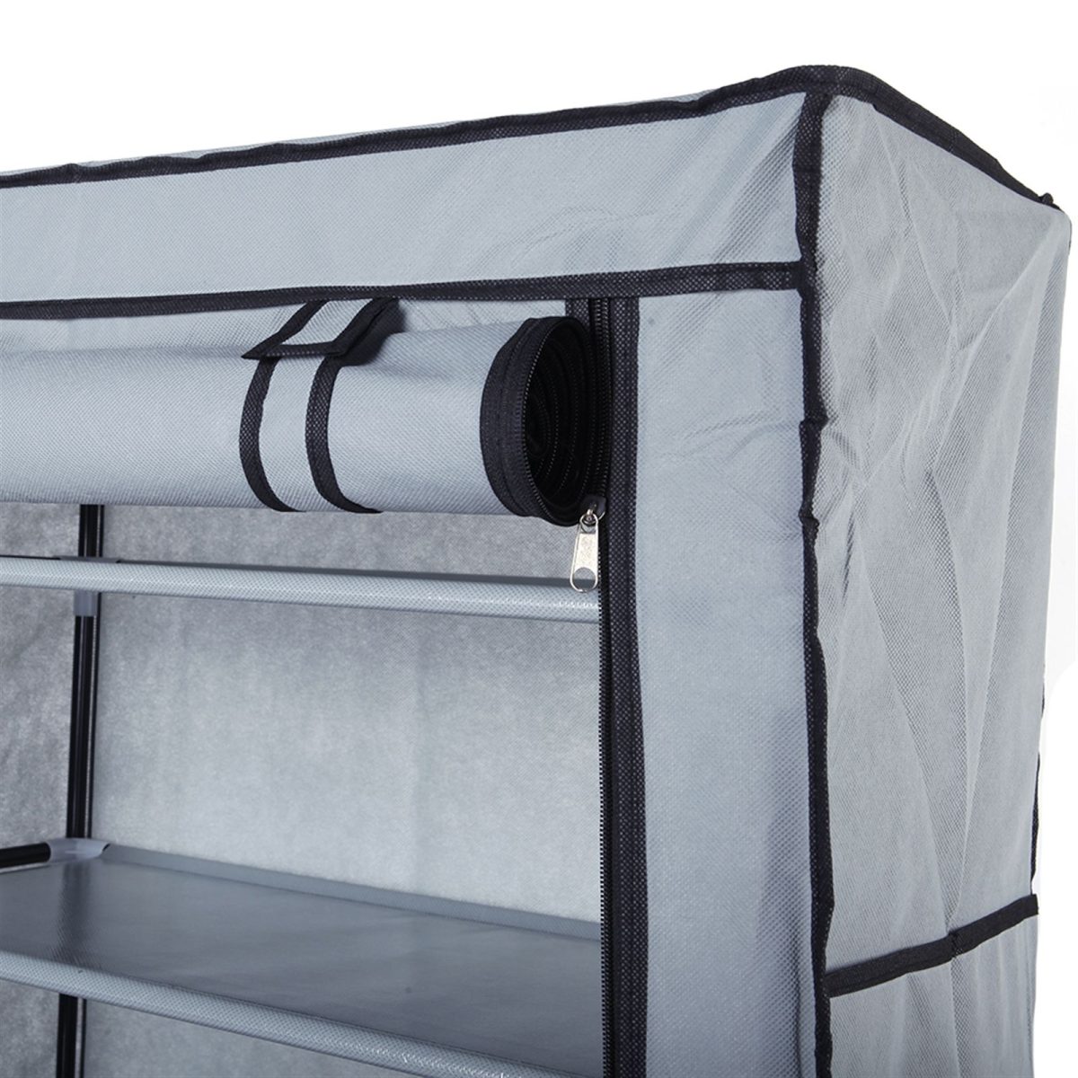Room-saving 10-Layers 9 Lattices Non-woven Fabric Shoe Rack Black - Image 50