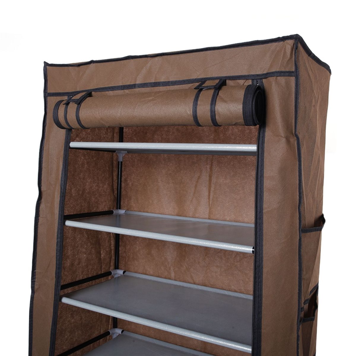 Room-saving 10-Layers 9 Lattices Non-woven Fabric Shoe Rack Black - Image 19