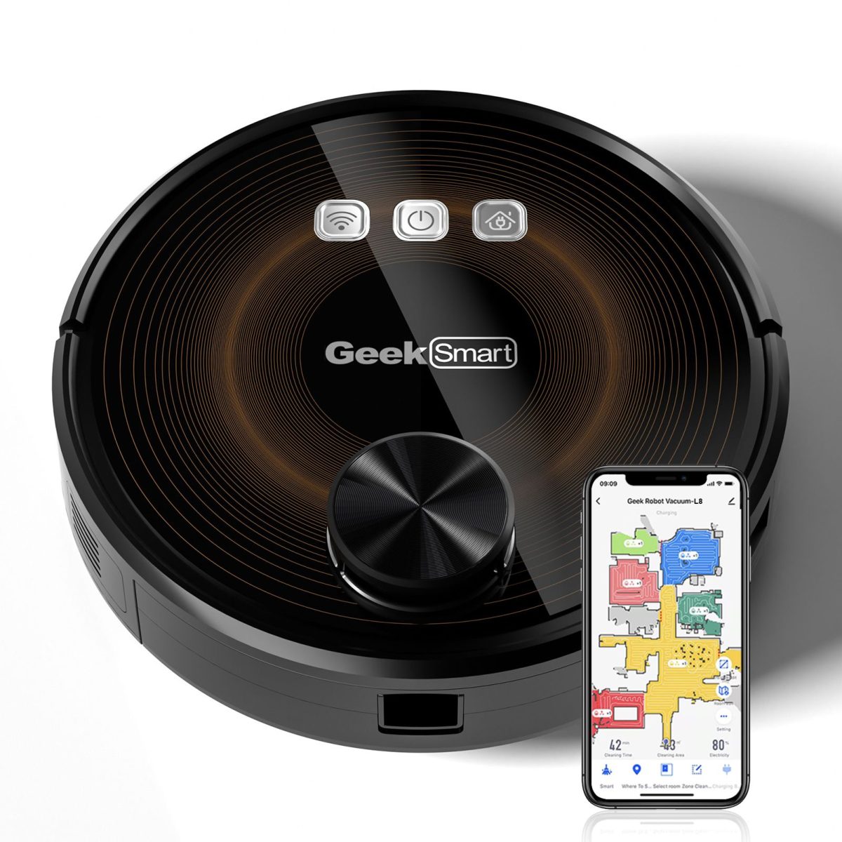 Geek Smart L8 Robot Vacuum Cleaner and Mop;  LDS Navigation;  Wi-Fi Connected APP;  Selective Room Cleaning; MAX 2700 PA Suction;  Ideal for Pets and Larger Home(Banned From Selling On Amazon) - Image 6