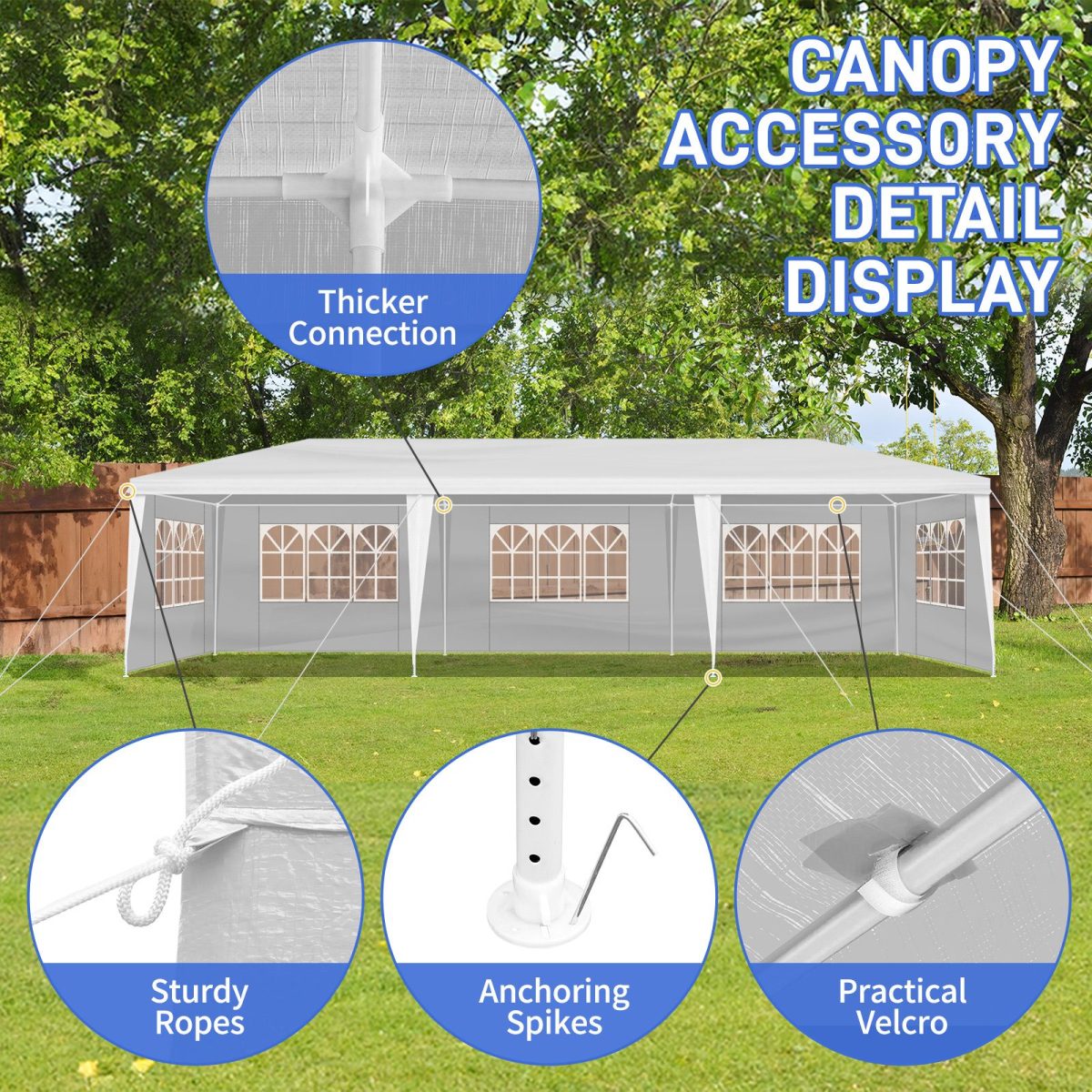 3*9m 5-Sided Iron PE Cloth Spiral Pipe Pergola - Image 17