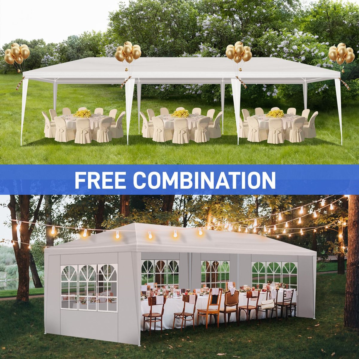 3*9m 5-Sided Iron PE Cloth Spiral Pipe Pergola - Image 20