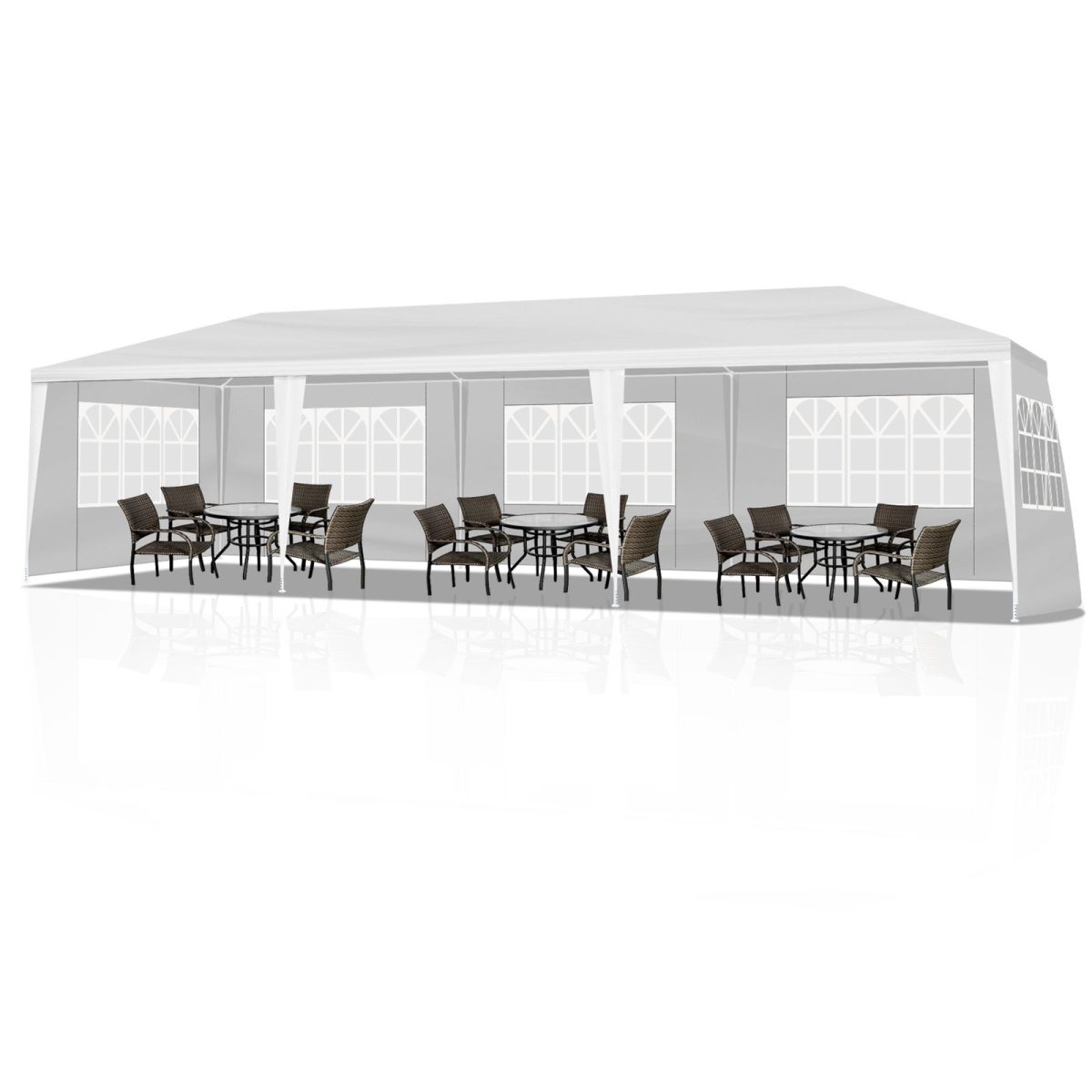 3*9m 5-Sided Iron PE Cloth Spiral Pipe Pergola - Image 8