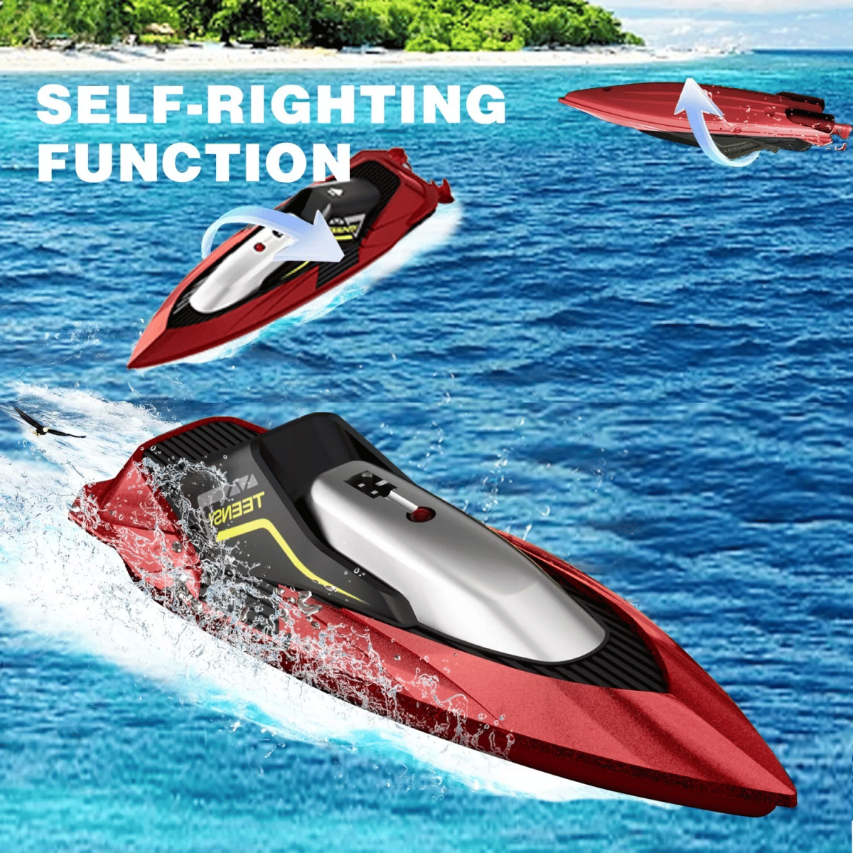 4DRC S5 Fast RC Boat 2.4 GHz 20+ MPH Racing Boats for Pools and Lakes,Remote Control, and  Rechargeable Boat Battery for Adults and Kids - Image 7