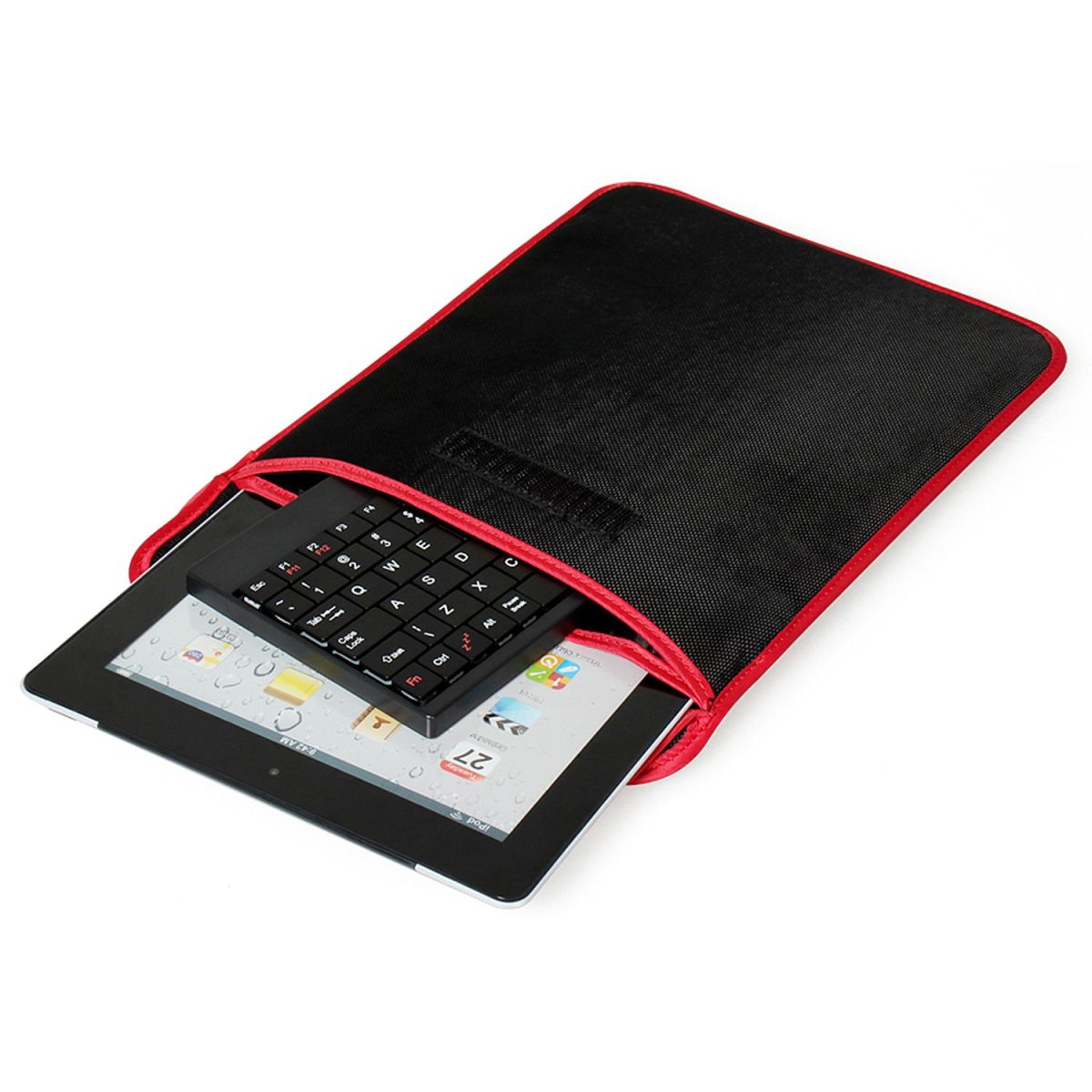 Tablet PC Sleeve Bag Case Stand For Tablet Under 10in with USB Mini Keyboard Two Layer Pockets - Image 5