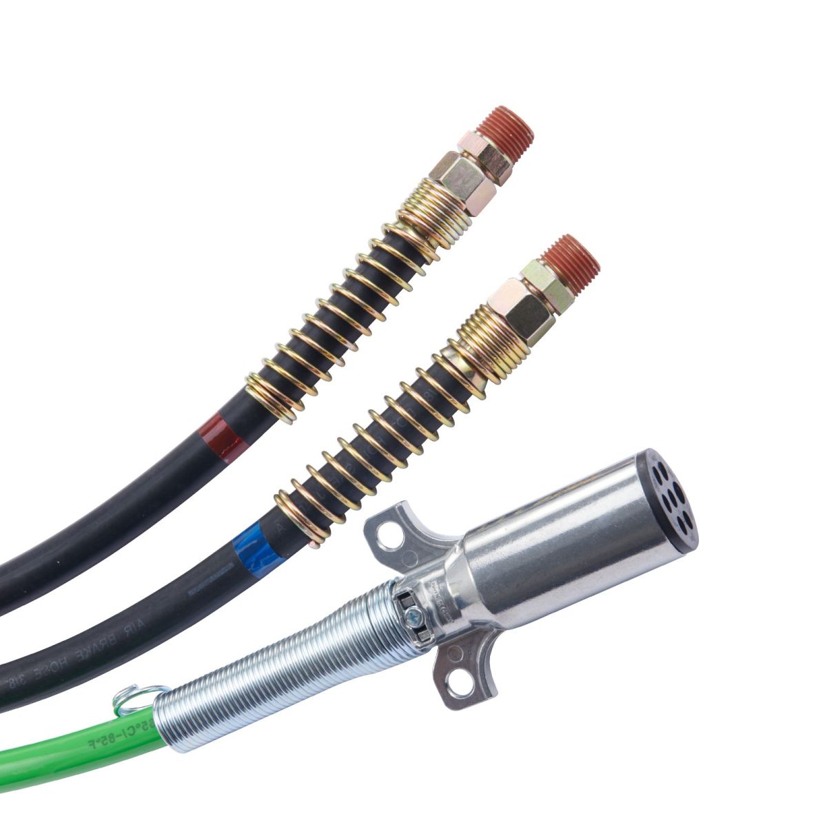 12FT Semi Truck Air Lines Kit with 2PCS Glad Hands, 3-in-1 Air Hoses & 7 Way ABS Electric Power Line, with 2PCS Gladhand Handles, 4PCS Seals and Tender Spring Kit for Semi Truck Trailer Tractor - Image 5