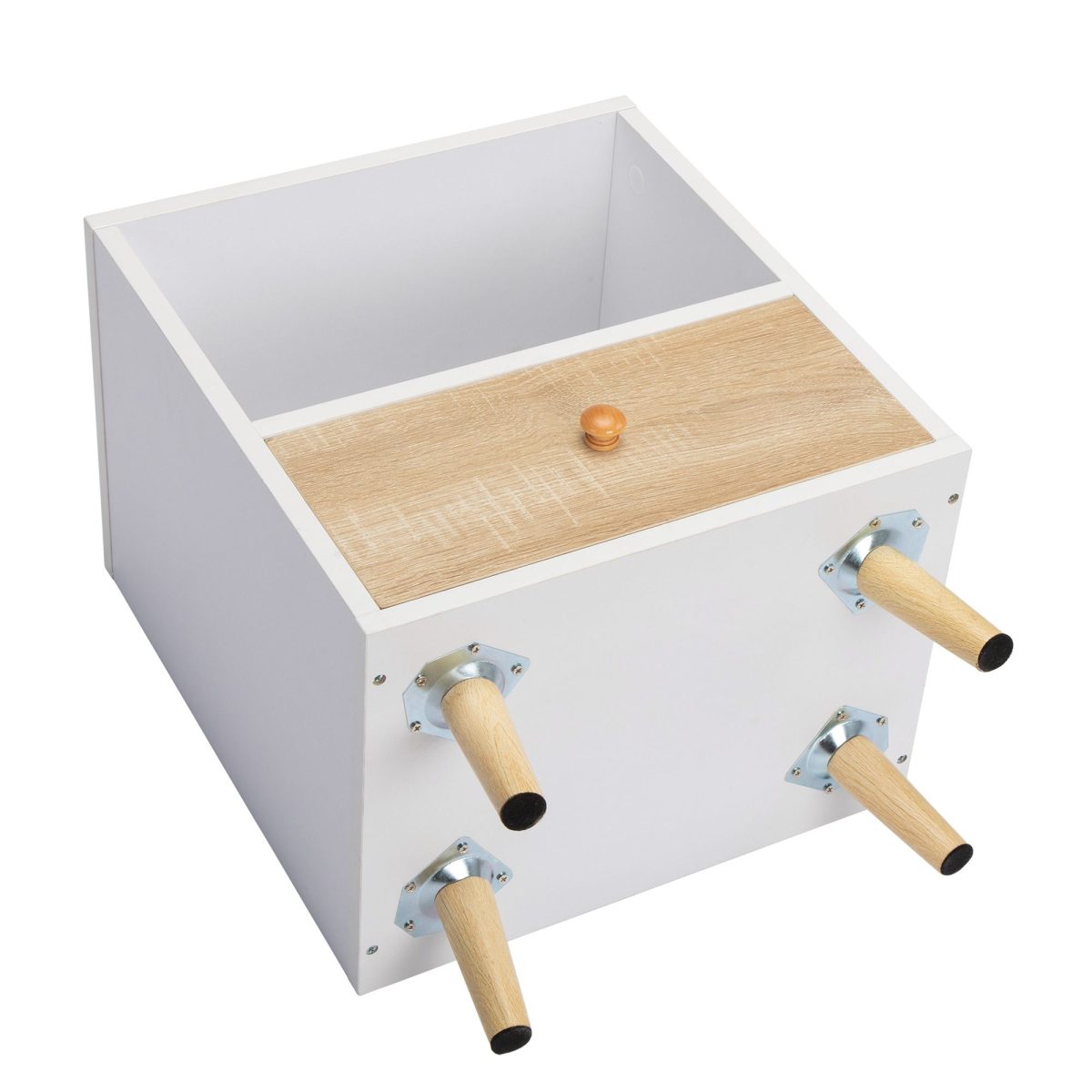 2 of Bedside Cupboard with 1 Drawer and Short Legs;  End Table with Storing Shelf;  Indoors XH - Image 3