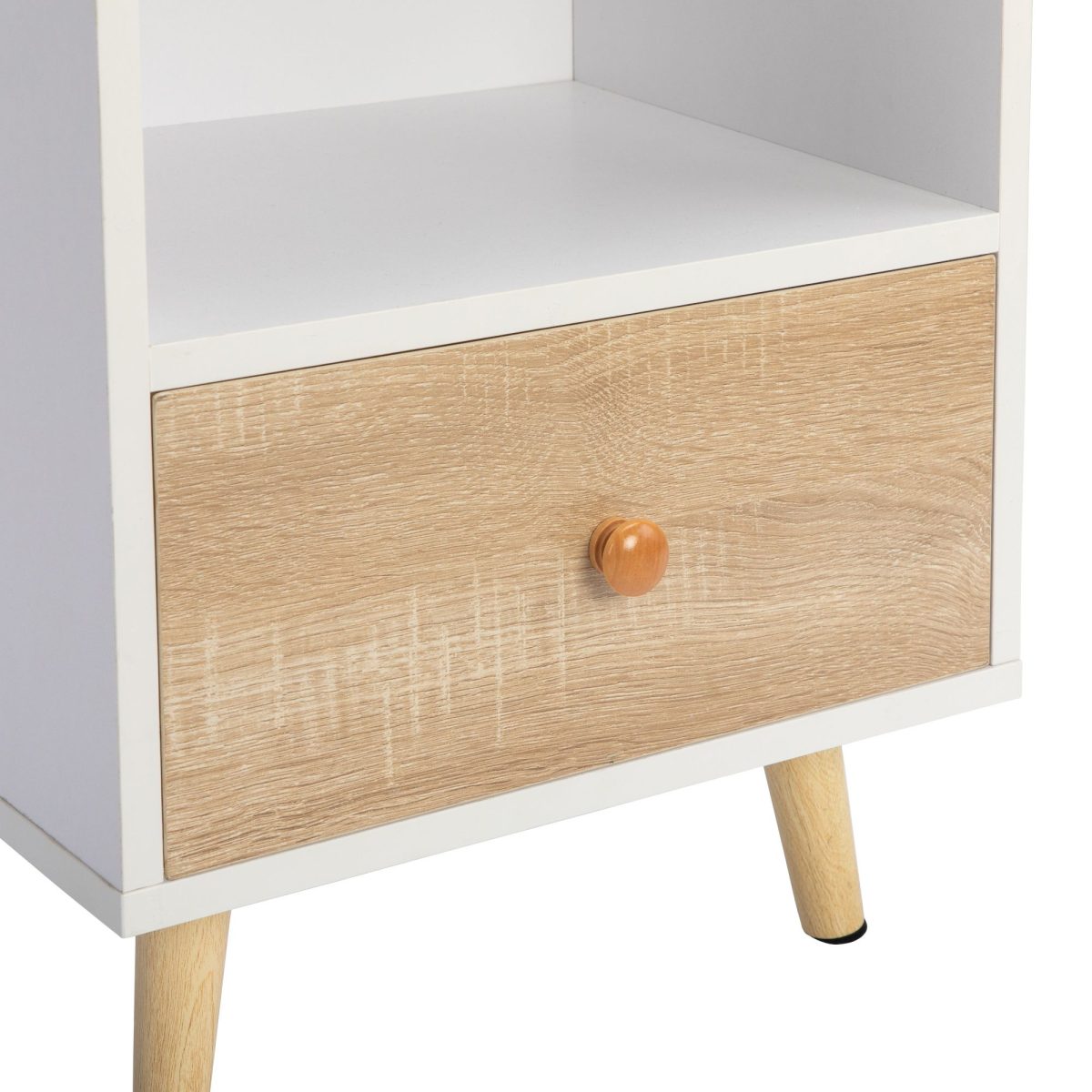 2 of Bedside Cupboard with 1 Drawer and Short Legs;  End Table with Storing Shelf;  Indoors XH - Image 5