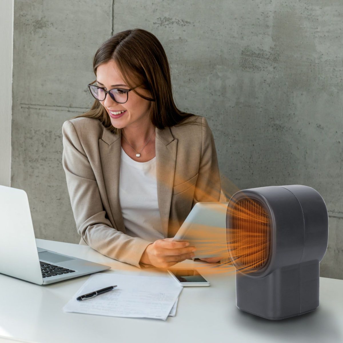 500W Portable Electric Space Heater Mini Desktop Fan Heater Personal Small Space Heater for Home Office - Image 4