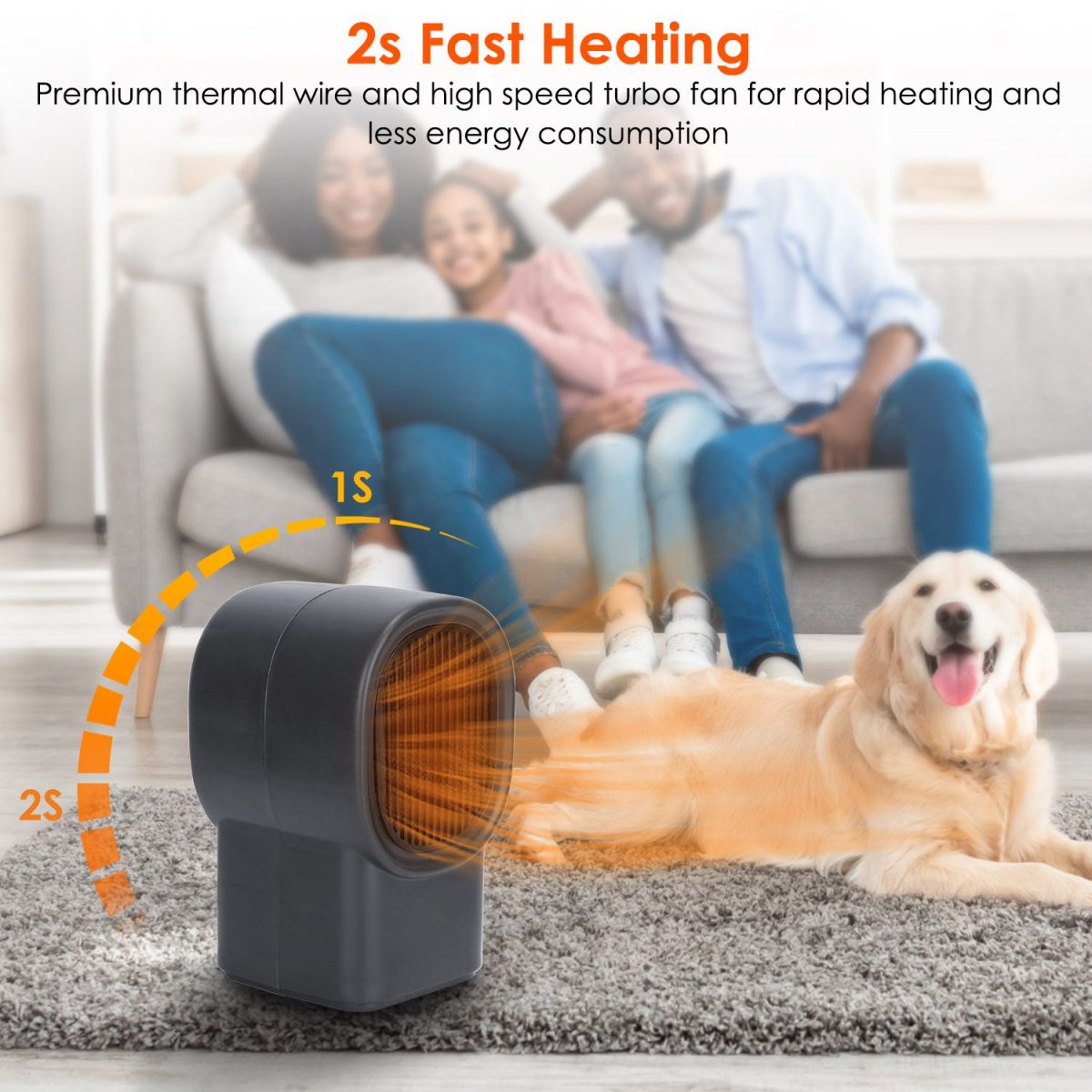 500W Portable Electric Space Heater Mini Desktop Fan Heater Personal Small Space Heater for Home Office - Image 5