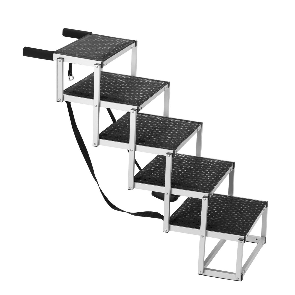 Dog Stair for Cars, Wide 5-step Dog Car Steps, Folding Dog Car Ramp with Nonslip Surface, Portable Pet Steps Lightweight Aluminum for Car, SUV and Truck, Supports up to 150 lbs - Image 4
