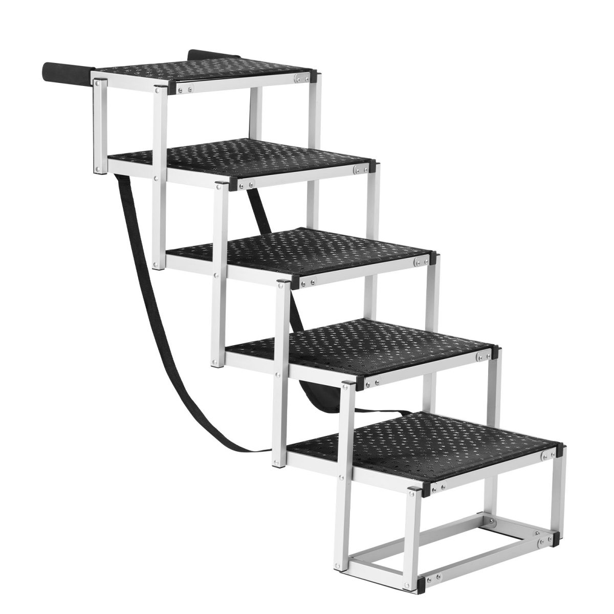 Dog Stair for Cars, Wide 5-step Dog Car Steps, Folding Dog Car Ramp with Nonslip Surface, Portable Pet Steps Lightweight Aluminum for Car, SUV and Truck, Supports up to 150 lbs - Image 6