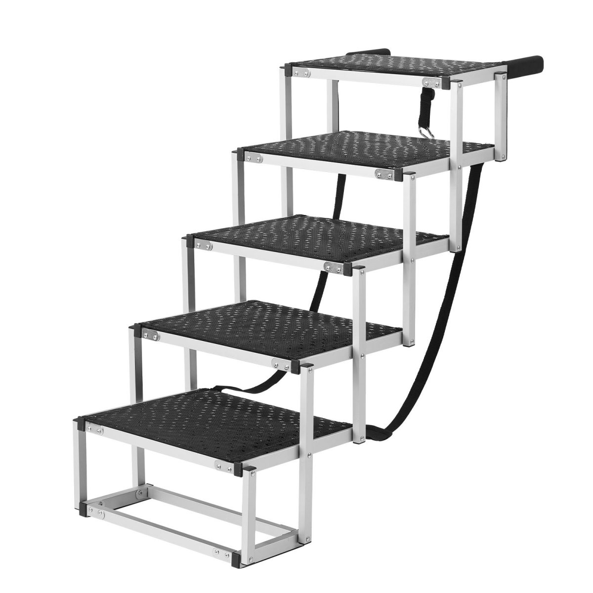 Dog Stair for Cars, Wide 5-step Dog Car Steps, Folding Dog Car Ramp with Nonslip Surface, Portable Pet Steps Lightweight Aluminum for Car, SUV and Truck, Supports up to 150 lbs - Image 8
