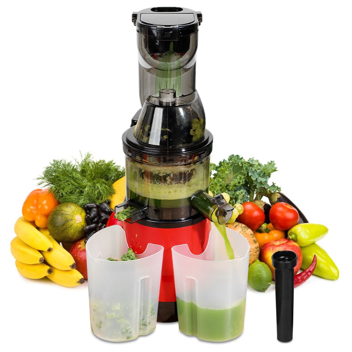 Cold Press Juicer Machine 300W Electric Slow Masticating Juicer for Whole Vegetable and Fruit with Reverse Function 2 Containers Cleaning Brush Clear Marks Easy Cleaning - Image 11