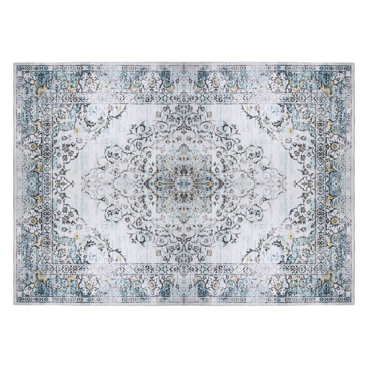 Vintage Area Rug Modern Non Slip Carpet Boho Low Pile Soft Rug Waterproof Machine Washable Rug for Living Room Bedroom Kitchen Dining Room Under Table - Image 35