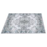 Vintage Area Rug Modern Non Slip Carpet Boho Low Pile Soft Rug Waterproof Machine Washable Rug for Living Room Bedroom Kitchen Dining Room Under Table