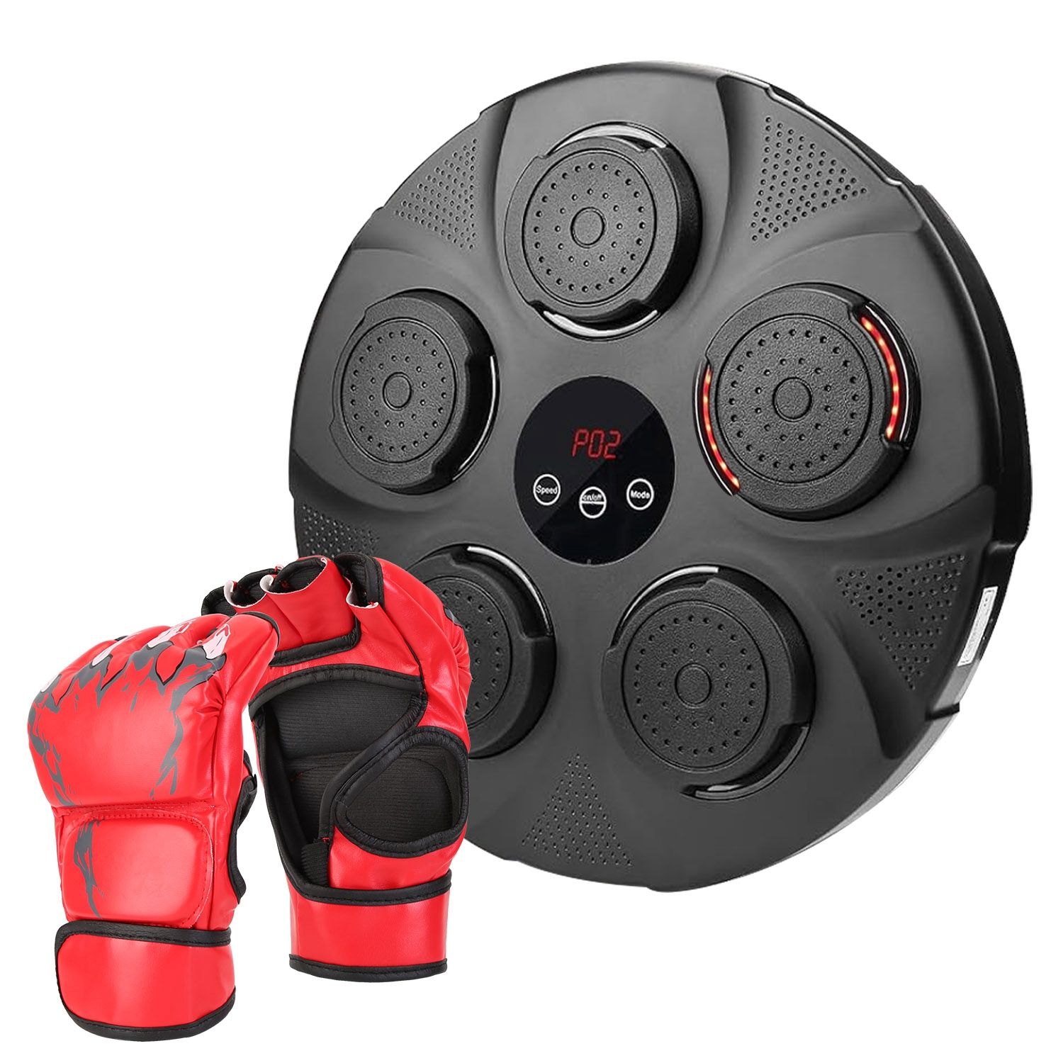 d0102hqn89v.jpg Music Boxing Machine Electronic Wall Target Punching Pad LED Lighted Sandbag Boxing Training Machine Exercise Equipment with Adult Boxing Gloves - Image 1