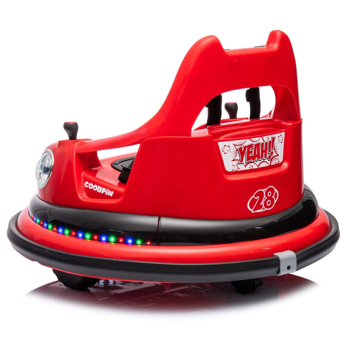 12V ride on bumper car for kids,electric car for kids,1.5-5 Years Old,W/Remote Control, LED Lights, Bluetooth & 360 Degree Spin, Vehicle body with anti-collision padding
Five-point Safety Belt,2wd - Image 6