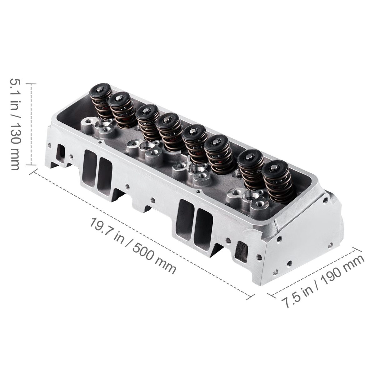 Engine Cylinder Head Assembly Replacement, Aluminum Engine Cylinder Head Kit, Compatible with Small Block Chevrolet Engines, SBC 327/ 350/ 383, Corvette, Camaro, Z06 - Image 8
