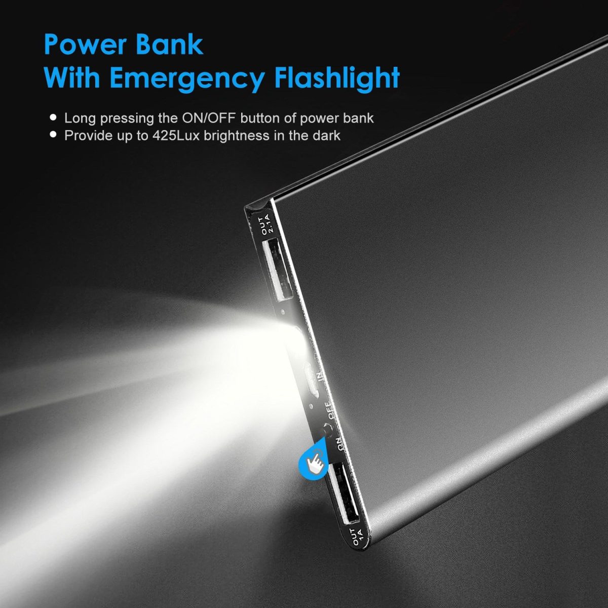 20000mAh Power Bank Ultra-thin External Battery Pack Phone Charger - Image 8