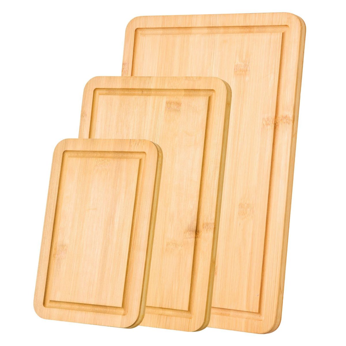 Cutting Board, 3 Pieces, Premium Versatile Bamboo Cutting Board with Food-Grade Oil and Juice Groove,Sturdy & Durable Chopping Board with Built-in Handle, Fit for Display, Chopping & Serving - Image 5