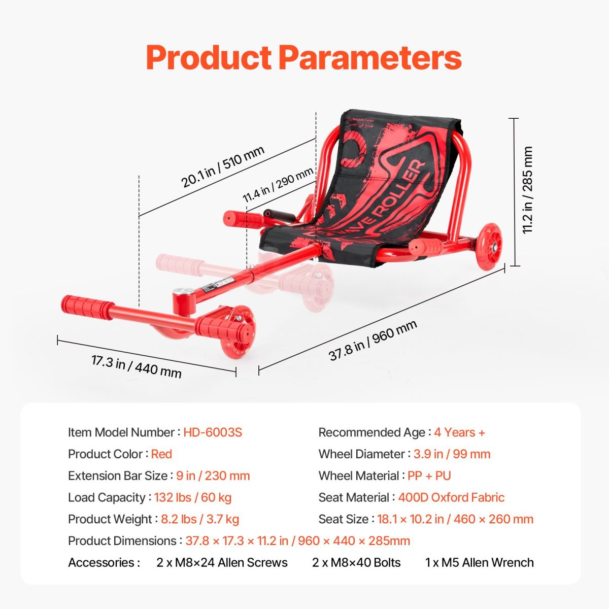 Ride on Scooter, Load Capacity of 132 lbs, Swing Side-to-Side for Amazing Ride Powered by Zig-Zag Motion, Ride on Drifting Toy for Ages 4+, Rides on Any Hard Surface for Indoor & Outdoor, Red - Image 7