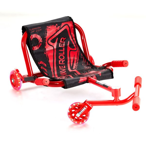 Ride on Scooter, Load Capacity of 132 lbs, Swing Side-to-Side for Amazing Ride Powered by Zig-Zag Motion, Ride on Drifting Toy for Ages 4+, Rides on Any Hard Surface for Indoor & Outdoor, Red