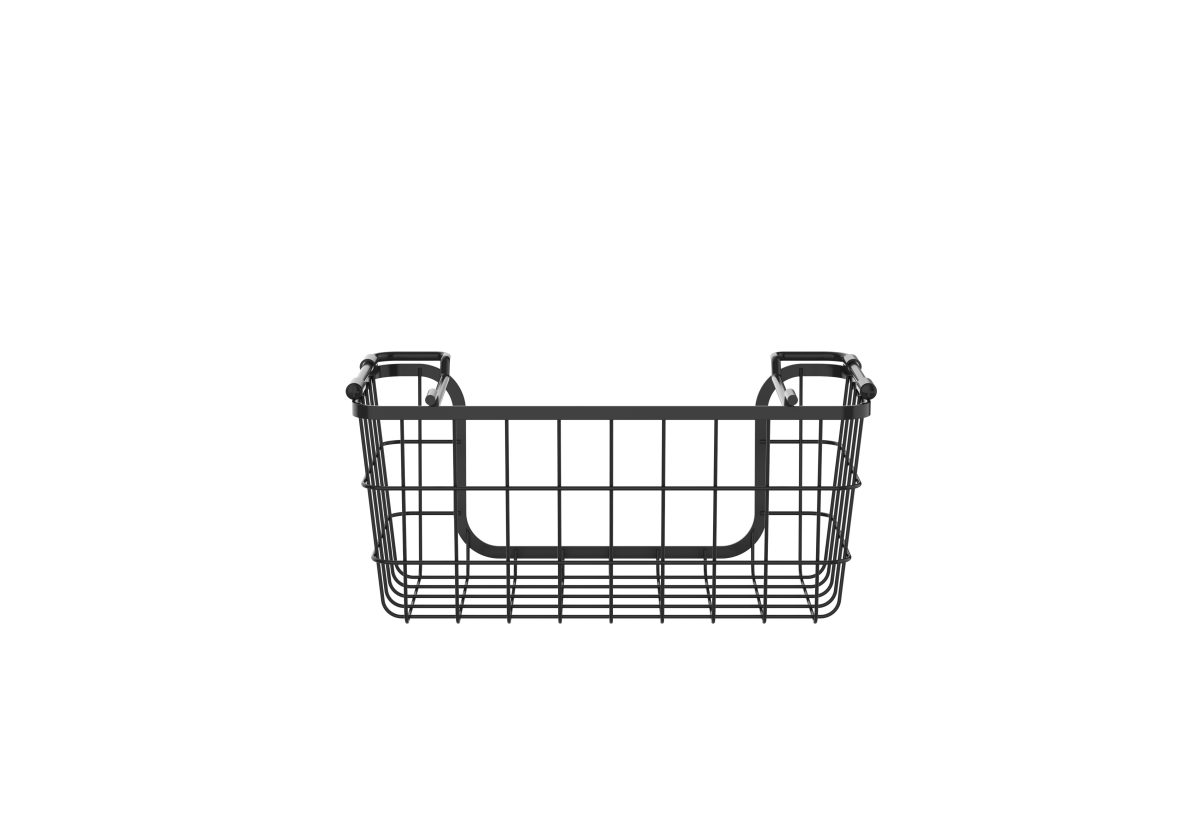 Oceanstar Stackable Metal Wire Storage Basket Set for Pantry, Countertop, Kitchen or Bathroom – Black, Set of 3 - Image 4