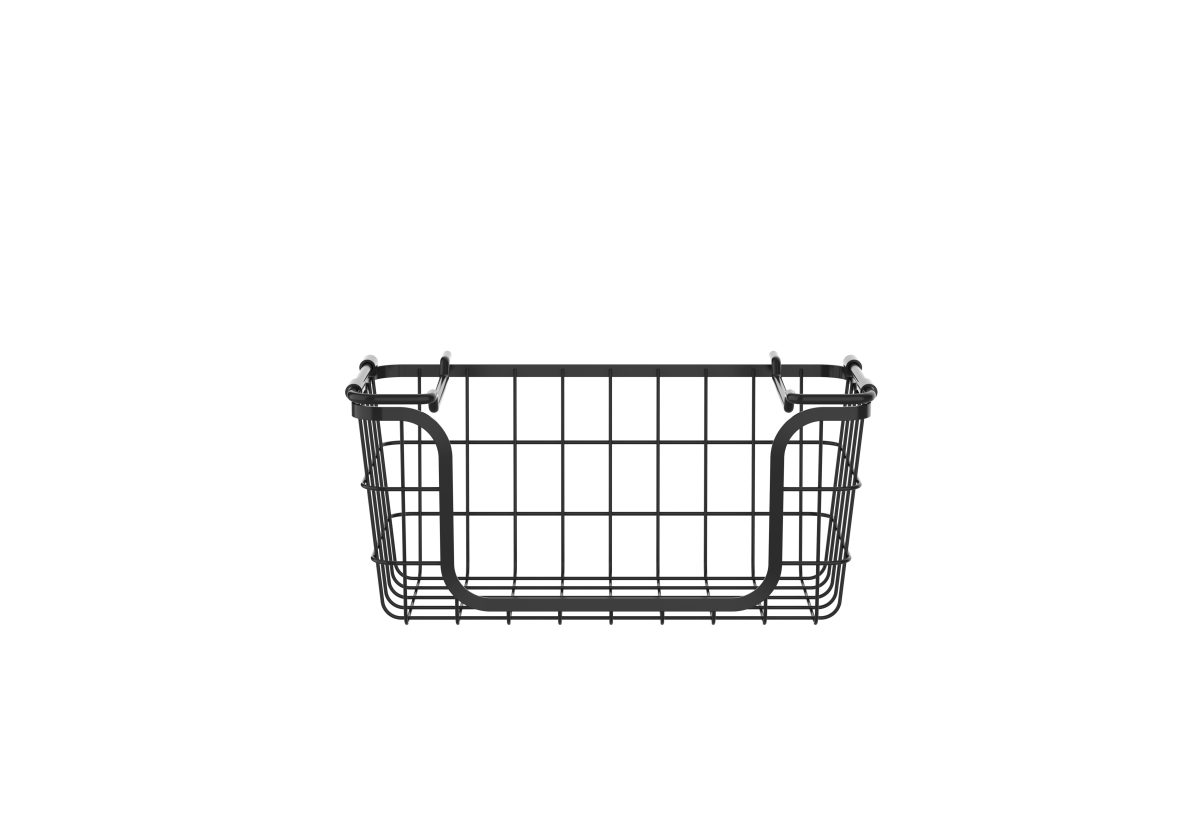 Oceanstar Stackable Metal Wire Storage Basket Set for Pantry, Countertop, Kitchen or Bathroom – Black, Set of 3 - Image 6